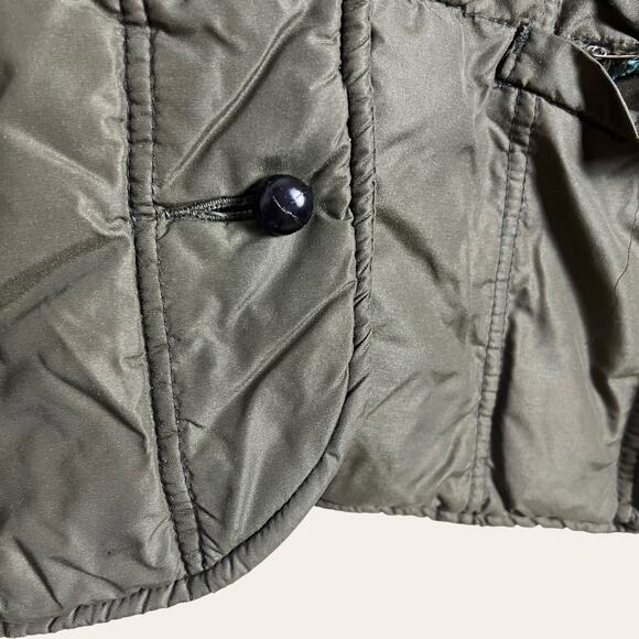 Vintage Bill Blass Olive Green Down Insulated Nylon Quilted Jacket Size L - Picture 6 of 10
